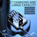 Kugou C41 10000 mAh Power Bank Square Portable Charger Digital Screen Powerbank Fast Charge Power Banks with 4 Cables - C41PB.
