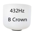 8 Inch 432Hz Singing Bowl Perfect Sound Note B Crown Chakra Frosted Quartz Crystal Meditation with Rubber Ring. 