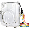 【Hengli jewelry story】（NEW）Crystal Camera Case Protective Clear Case with Adjustable Rainbow Strap for Fujifilm Instax Mini 11 Cameras Accessories. 