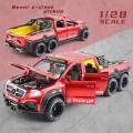 1:28 Mercedes-Benz X-CLASS EXY 6X6 Pickup Die-Cast Vehicles Alloy Model Car Toys With Light & Sound For Gift Collection.
