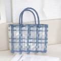 Fashionable Plastic Woven Vegetable Basket Bag New Single Shoulder Handbag.
