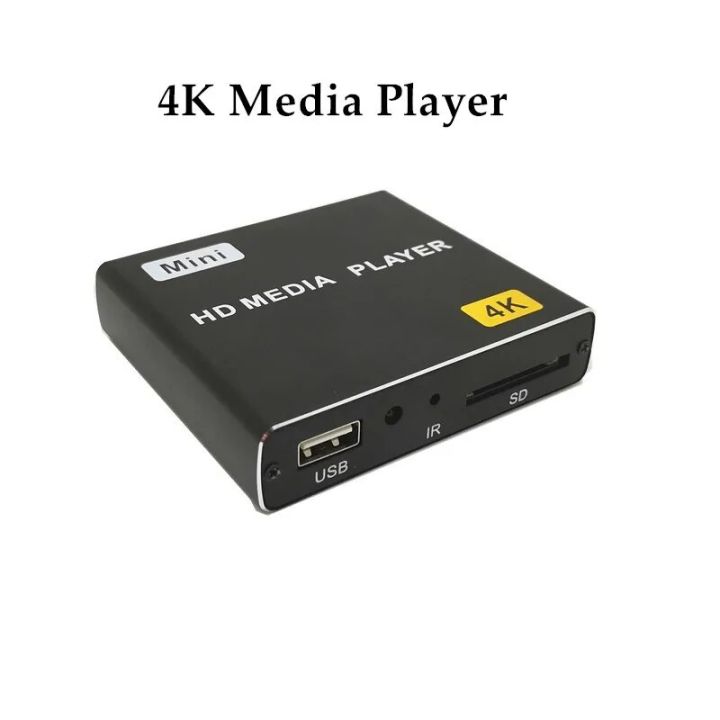 Mini 4K Blu-ray HD Media Player Support Horizontal and Vertical Screen TV Projector U Disk SD Card PPT Car Home AD Video Player