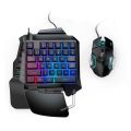 One-Handed Keyboard RGB Gaming Mouse + Gaming Keyboard Kit 35 Keys LED Left Hand Mini Keypad For Mobile Game. 