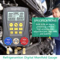 KOGEEK Pressure Gauge Refrigeration Digital Vacuum Pressure Manifold Tester Meter HVAC Temperature Tester. 