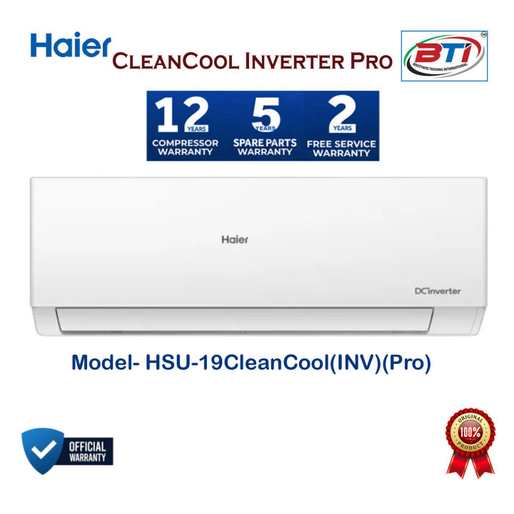 Haier 19CleanCool Inverter Pro Model- HSU-19CleanCool (INV)(Pro)