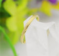 Ovelo Korean version fashion titanium gold yellow single ring trend simple joint ring matte gold girl tail ring. 