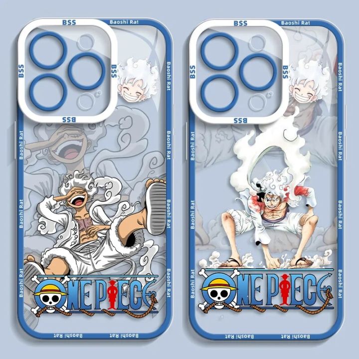 O-One Piece Luffy 5 Gear Clear Case for Samsung Galaxy S23 S22 Ultra S21 S20 FE S10 Plus Note 20 10 9 A32 A52S A52 A72 Cover