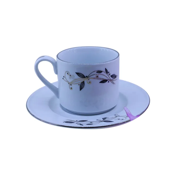 Ceramic Tea Cup Set With Saucers,  Tea cup set - 6+6=12 pcs (81-CS) - Coffee Mug - Coffee Mug - Coffee Mug