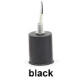 Individual 2Pcs E27 Ceramic Screw Base Round Led Light Bulb Lamp Socket Holder Adapter Metal Lamp Holder with Wire - White & Black. 