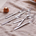 6pcs creative stainless steel fruit sign two tooth fork cake dessert fork Encounter. 