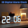 3D LED Digital Wall Alarm Clock 15 Inch Large Snooze Night Light USB Powered with Remote Control Function Time/Date - wall clock  Dhaka Shopping Zone. 