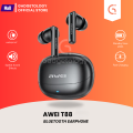 Awei T88 True Wireless Bluetooth Earphone 10mm Moving Coil Super Bass Spatial Sound Effects Earbuds 30 Hours Of Playback Time Ergonomic Design Gaming Headset. 