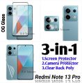 3-in-1 Combo Pack for Xiaomi Redmi Note 13 Pro:OG Glass Screen Protector + Camera Protector + Clear Back Poly.