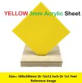 YELLOW 3mm Acrylic Sheet 1x1 Feet 3mm Thickness  Yellow Plastic Sheet 3mm Thick Acrylic Sheet Cutting Size 300x300mm 3mm Yellow Acrylic Plexiglass 12 Inch Acrylic Sheet Yellow Perspex Acrylic Sheet. 