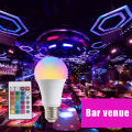 16 Colors RGB Bulb LED Multicolor Bulb E27 Base 220V Household Lighting Dimmable 24 Key Remote Control Atmosphere Neon Light. 