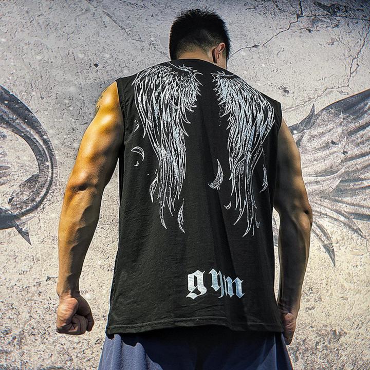 Men TaTops Sleeveless Muscle Shirts Broad Shoulders Gym Fitness Workout Top Tees for Men