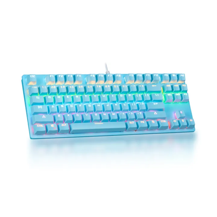 HXSJ%2087-key%20Mechanical%20Keyboard%20Wired%20Keyboard%20RGB%20Backlit%20Keyboard%20Blue%20Switch/%2026-key%20Rollover/%20Multimedia%20Combination%20Keys%20White%20-%20Image%207