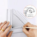 Folding Geometric Drawing Ruler Multifunctional Mathematical Line Circular Drawing Geometry Template Angle Measure Drafting Tool.