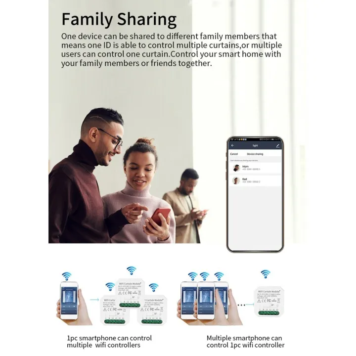 4pcs%20Tuya%20WIFI%20Intelligent%20Curtain%20Module%20Switch%20Mobilephone%20Remote%20APP%20Control%20Compatible%20with%20Alexa%20and%20Google%20Assistant%20for%20Voice%20Control-white%20-%20Image%203