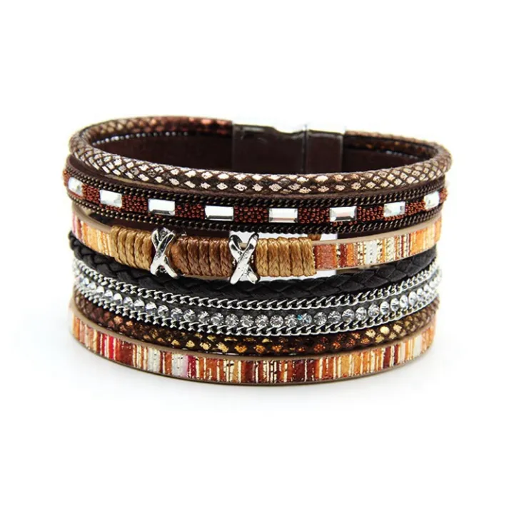 Boho%20Ethnic%20Style%20Magnetic%20Buckle%20Clasp%20Handmade%20Braided%20PU%20Leather%20Wrap%20Bracelet%20Jewelry%20For%20Women%20-%20Image%206