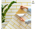 4p - 3D Design Decorative Foam Brick Solid Color Wallpaper Sticker Waterproof Anti-collision Wall Sticker. 