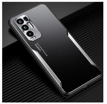 For OPPO Reno5 Pro+ 5G/Reno5 Pro Plus 5G Electroplated Metal Back Panel Soft TPU Bumper Double Shockproof Protective Cover Compatible case