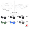 BARCUR TR90 Temples Sunglasses Women Polarized Fashion Sun Glasses Driving Round Ladies Sunglass.