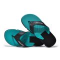 LOULUEN Men's Tri-Color Stripe Flip-Flops Sandal - Turquoise and Black.