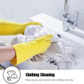 Rubber Safety Hand Gloves Yellow Latex Use for Kitchen, Resist Oil, Acids, Chemical, Gardening. pack of 1 pair.. 
