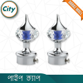 1 Pair (2 Pis) CP Polished Crystal Minar Curtain Pipe Cover Pipe Cap For 1 Inch Pipe Curtain Decor Minar. 