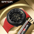 Sanda Classic Style Large Screen Sports Multi functional Trendy Waterproof Night Light LED Men's Watch SD6256-3.