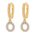 European and American gold-plated 26 letter zircon earrings, high-end niche earrings, delicate ear clips, temperament, earrings, earrings earrings wholesale. 