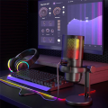 Gaming RGB Microphone, USB PC Mic for Streaming, Podcasts, Recording, Condenser Computer Desktop Mic on for // Durable Easy to Use. 