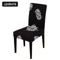 Black Color Chair Cover Stretch Universal Dining Seat Covers Printed Chair Covers For Kitchen Living Room Santa Home Decoration. 