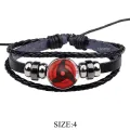 Rinnegan Eyes Bracelet Sharingan Eye Black Leather Bracelet Uchiha Uzumaki Clan Logo Anime Cosplay Lover Gift. 