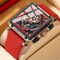CRRJU Sports Men's Watch, Multifunctional Chronograph Waterproof Square Wristwatch. 