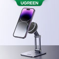 UGREEN Magnetic Phone Stand for Desk Cell Phone Holder Adjustable for iPhone 14 13 12 Pro Max 11 XS , Nintendo Switch, Aluminum Metal Desktop Phone Stand.