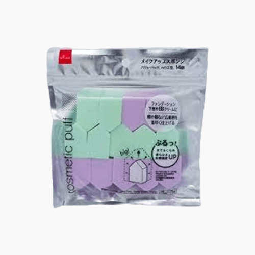 Daiso MakeUp Sponge Square Shape 14 pieces - House Shape | Made in Japan
