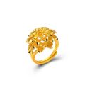 Shajin big flower ring national tide complex flower bloom rich index finger ring gold-plated rich woman ring wholesale. 