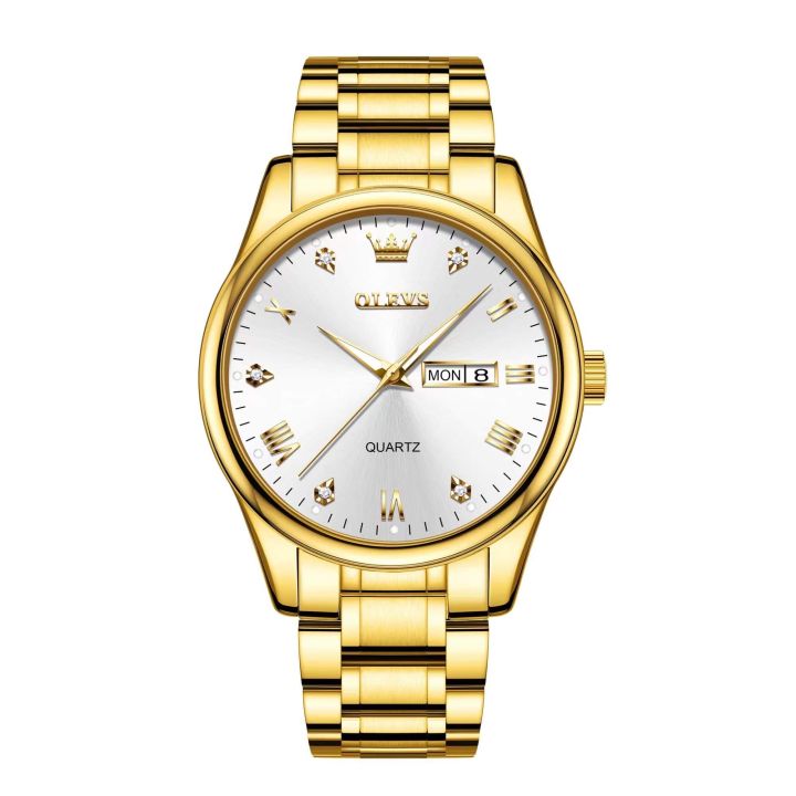 Olevs%205563%20Golden%20Stainless%20Steel%20Analog%20Wrist%20Watch%20For%20Men%20-%20Image%202