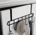 Multi-Alloy Steel Functional Steel Over The Door Hook Hanger Organizer | Wall Hook Rack | for Hanging Clothes | Door Storage Coat Hooks Behind The Door Organizer (Black).
