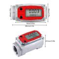 JDXHLAU 1 Inch Digital Turbine Flowmeter Digital LCD Display with NPT Counter Fuel Flowmeter for Measuring Engine Oil.
