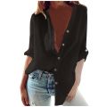 Oversized Autumn Cotton Linen Shirt Fashion Button Up Women Shirts White Casual Loose Tops Plus Size Rollable Sleeve Blusa 5XL. 