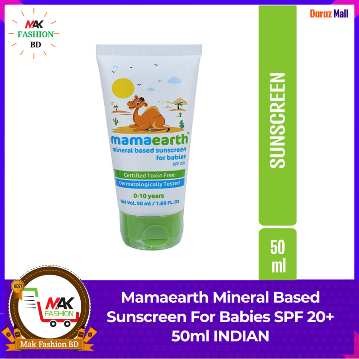 Mamaearth Mineral Based Sunscreen For Babies SPF 20+ 50ml INDIAN