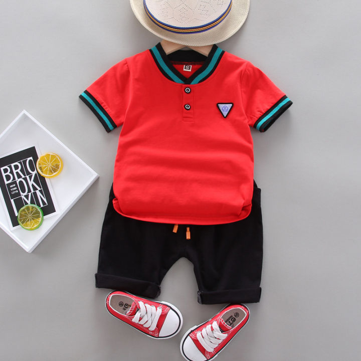 【Shop the Look】 baby boys clothing suits casual 0-5 year kids short sleeve + shorts clothes sets cotton comfortable handsome