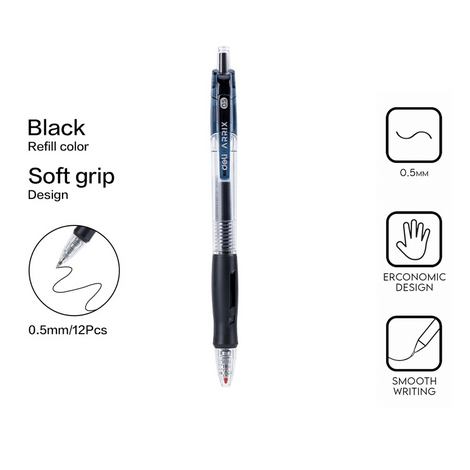 Deli%20EG08-BK%20ARIX%20Ultra%200.5mm%20Black%20Ink%20Gel%20Pen,%2012-Pack%20Smooth%20Writing%20Ballpoint%20Pens%20-%20Image%202