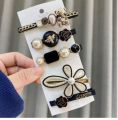 Superb Versatile -Black Korean Hair Clips Women Girls Crystal Rhinestone Pearl Hair Clip Elegant Hair Accessories- Avant-garde. 