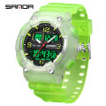 SANDA 6181 Dual Display Men Watches Waterproof Sports Watch Military Man Alarm Stopwatch Quartz Wristwatch Male Digital Clock.