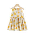 (New) cute fruit print baby girls dress Princess one piece cotton sleepveless dress cartoon animal print summer girls' dresses.