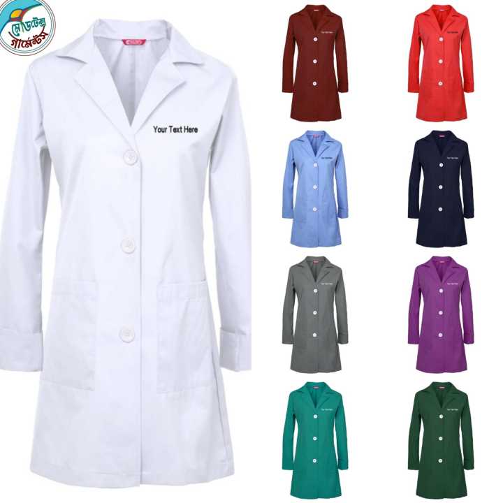 Women’s Full Sleeve Medical Lab Coat – Premium Suiting Fabric